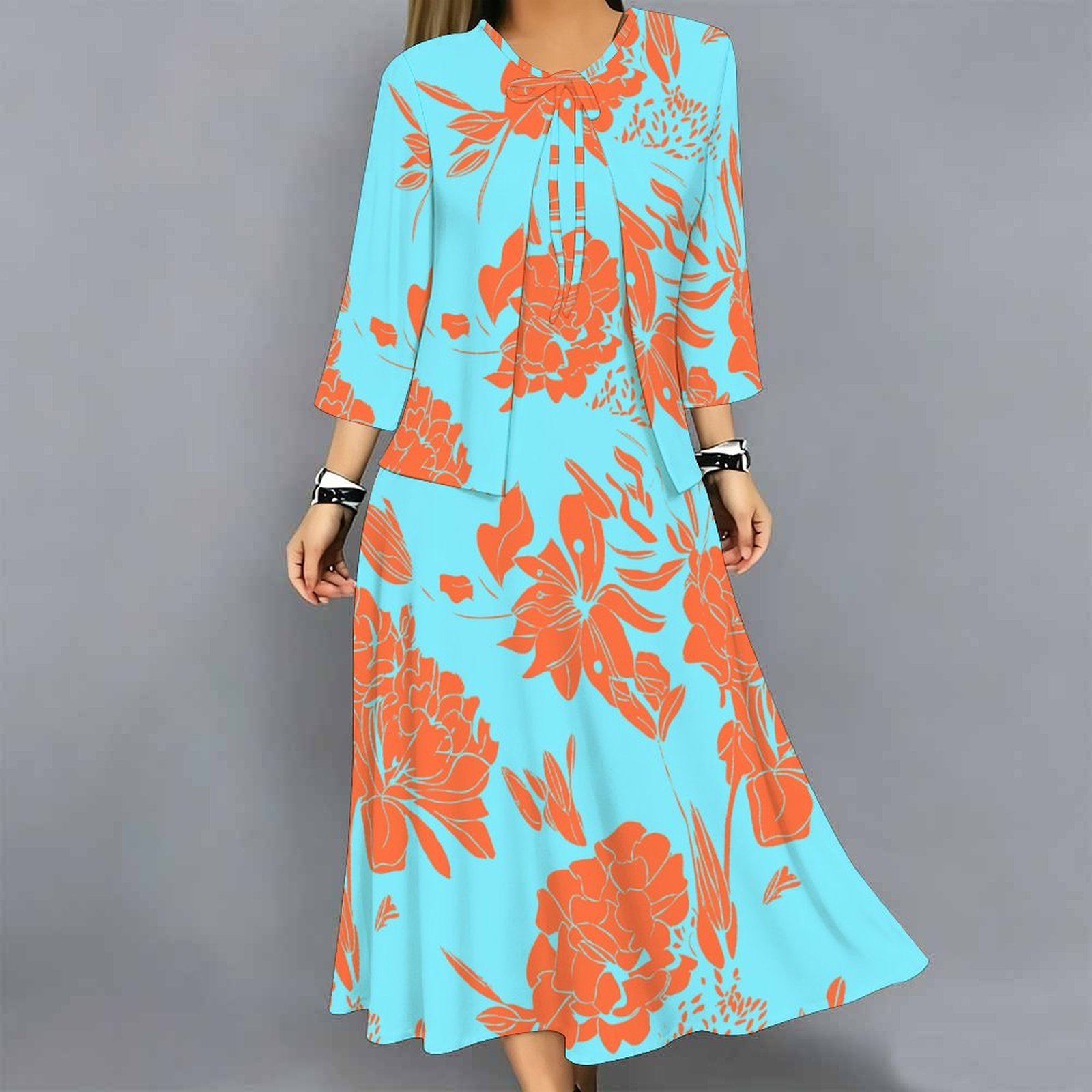 Dames 2-delige jurkenset met p - Midi Skirt Floral recensie en prijs